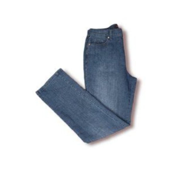 Gloria Vanderbit Women Blue Cotton Blend Amanda Collection Wide Leg Jean Size 8 - Picture 4 of 5